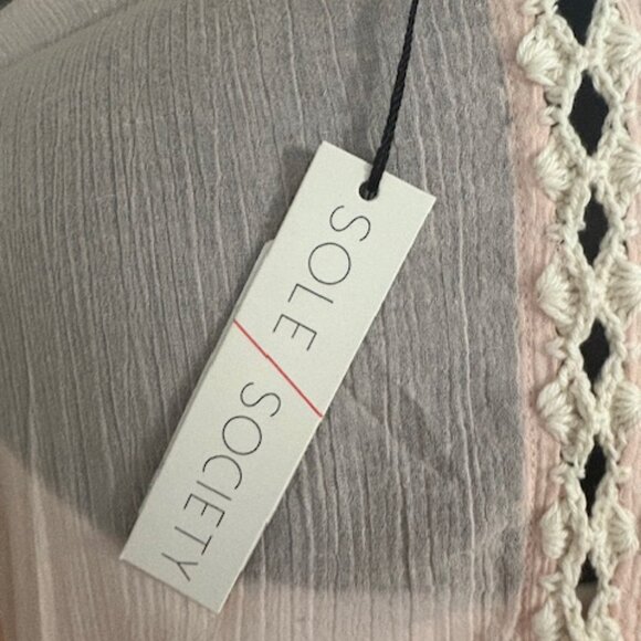 NEW! Sole Society Pink Rose Fringe Drape Kimono top O/S - Picture 3 of 5